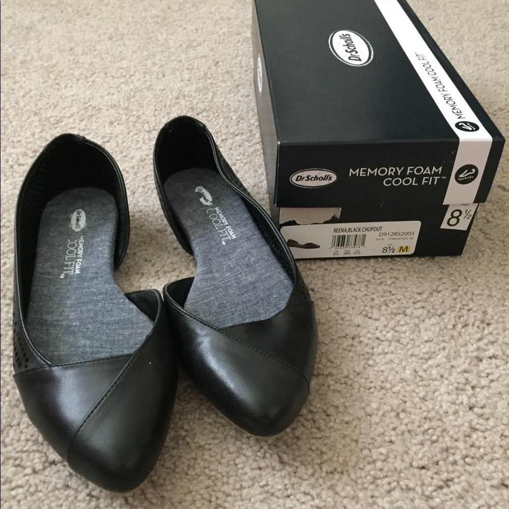 Dr. Scholl's Black Leather Flats